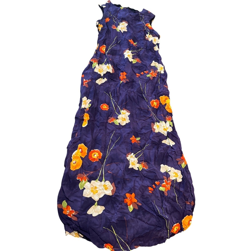 HAROLDS Womens Floral‎ Print Maxi Dress Size 8 Navy Blue Rayon Sleeveless